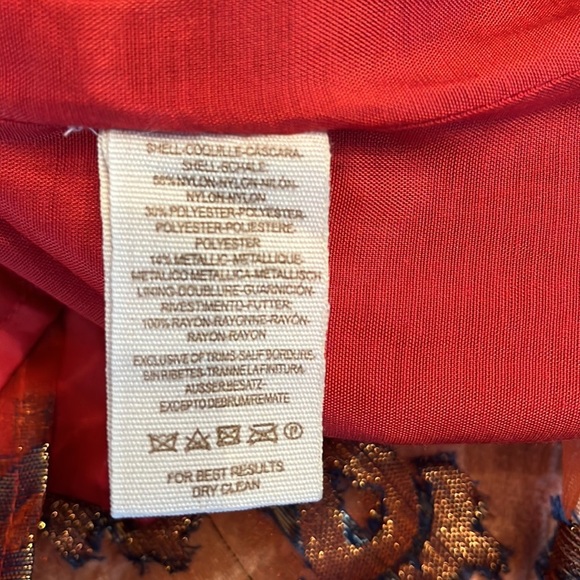 Free People NWT Red Combo Lined Dress size 6 with metallic thread embellished - Picture 7 of 7